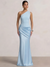 Sheath Column Prom Dresses One Shoulder Floor-length Formal Sleeveless Satin Prom Dress