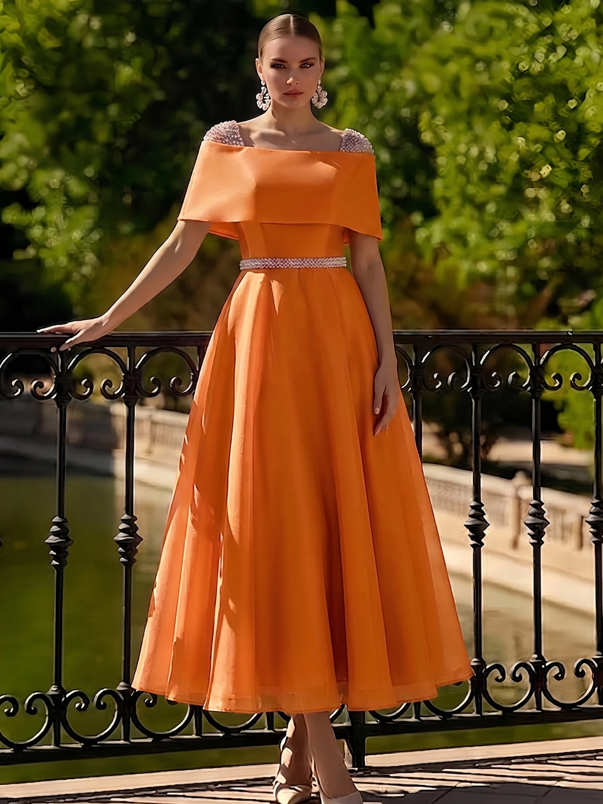 dresses for boat party Stylish & Luxurious Outfits Featuring party Nafori Orange A Line Cocktail