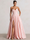 A-Line/Princess Prom Dresses Basque Waist Strapless Floor-Length Side Slit With Back Lace-Up Pocket