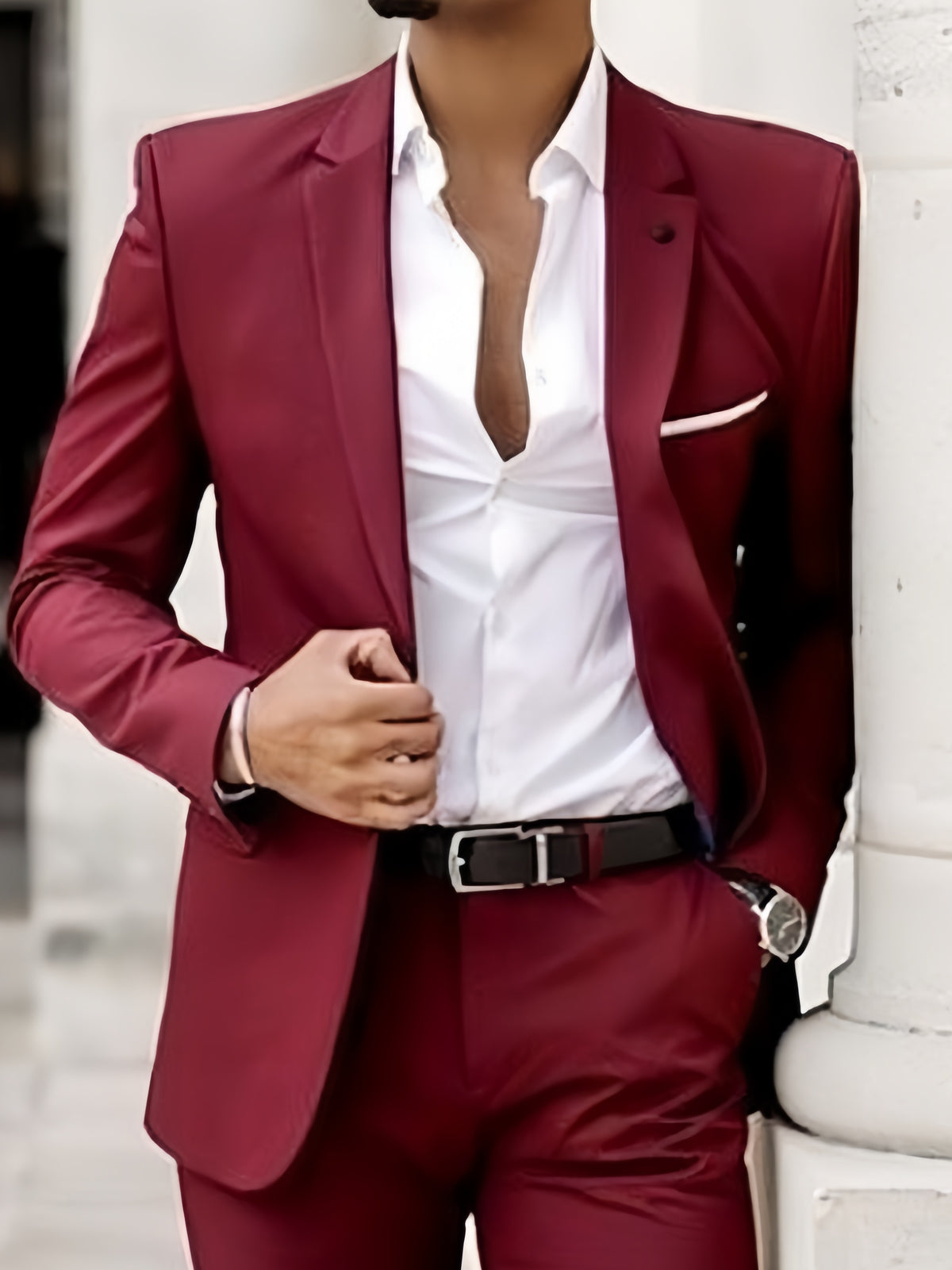 Men's Prom Suit 3-Piece Slim Fit One Button Wedding Groom Wear