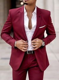 Men's Prom Suit 3-Piece Slim Fit One Button Wedding Groom Wear