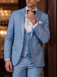 Men's Prom Suit 3-Piece Slim Fit Slim Fit Notch Lapel Formal Wedding Attire Groom Wear