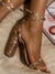 Women's Party Shoes High Heel Gold Sexy Crisscross Straps Pointed Toe Shoes