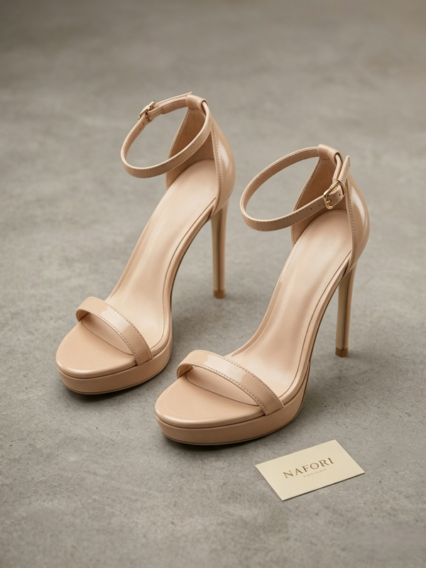 Women's Party Shoes Stiletto Heel Round Toe Shoes One-Strap High Heels