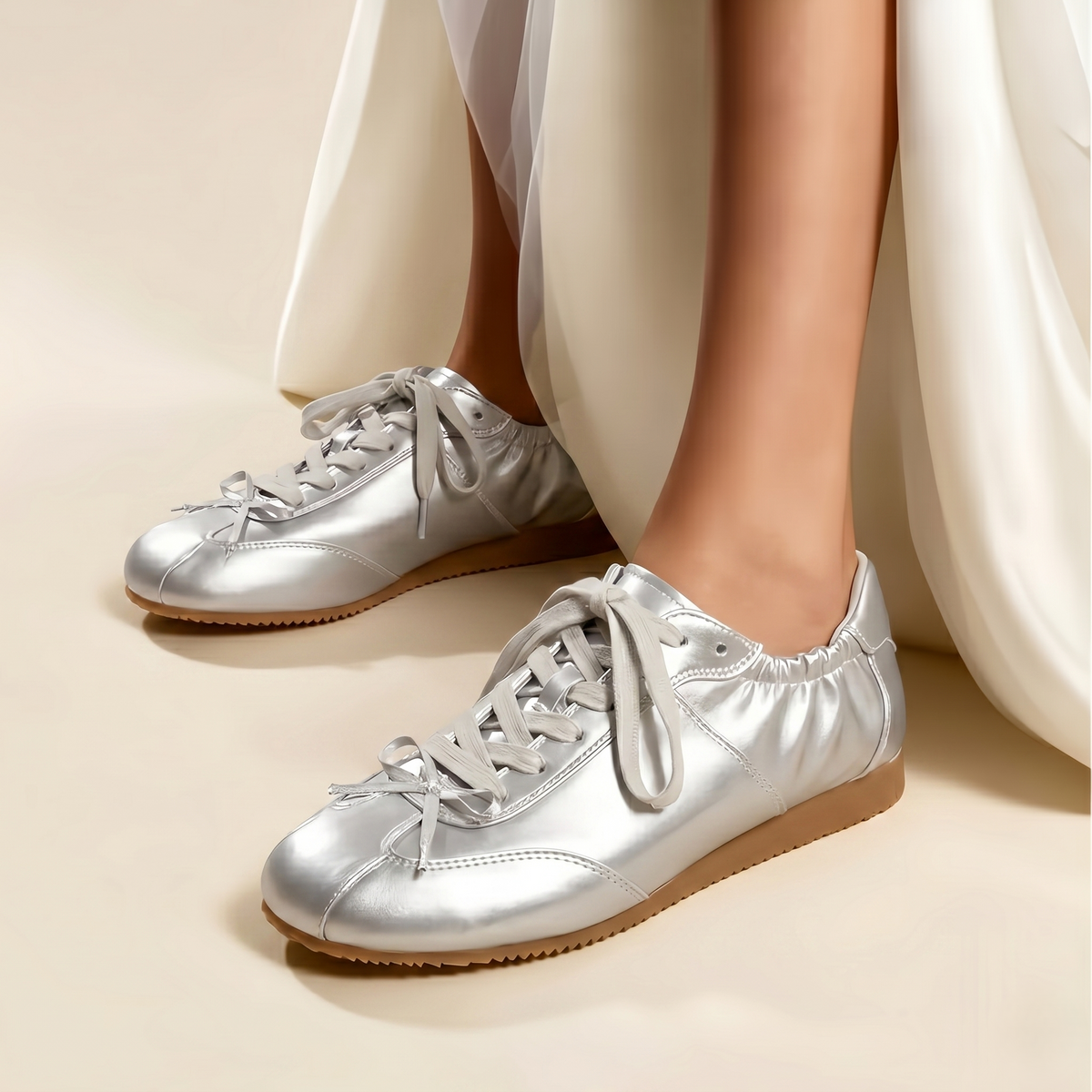 Women's Wedding Shoes Lace Shoes Elegant Closed Toe Flat Heel Comfortable Party Shoes