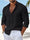 Men's Casual Cotton Linen Long Sleeves Solid Color Lightweight Summer Beach Shirt