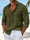 Men's Casual Cotton Linen Long Sleeves Solid Color Lightweight Summer Beach Shirt