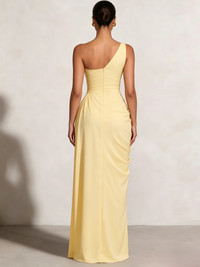 A-Line/Princess Prom Dresses One-Shoulder Floor-Length Side Split Long Prom Dresses