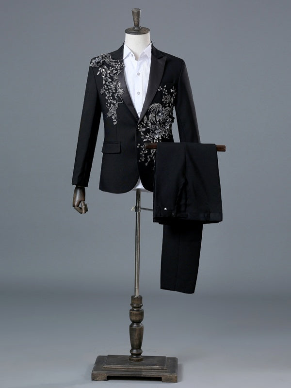 Men's Tailored Suit 2-Piece White Tuxedo Prom Suit Groom Wedding Luvury Suit