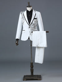 Men's Tailored Suit 2-Piece White Tuxedo Prom Suit Groom Wedding Luvury Suit
