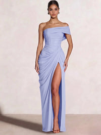 A-Line/Princess Long Prom Dresses Floor-Length One Shoulder With High Split Prom Dresses