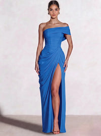 A-Line/Princess Long Prom Dresses Floor-Length One Shoulder With High Split Prom Dresses