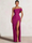 A-Line/Princess Long Prom Dresses Floor-Length One Shoulder With High Split Prom Dresses