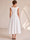 A-Line/Princess Cocktail Dress Sleeveless Tea-Length Dress White Cocktail Dress With Pocket