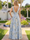 A Line/Princesses Evening Dress Floral Sleevelss V Neck Floral Floor-Length Formal Dress With Side Slit Pocket