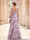 A-Line Elegant Evening Dress Floral Formal Dress Floor Length Sleeveless V Neck Corset Wedding Guest Dresses