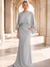 A-Line Evening Dress Elegant Formal Gown Wedding Guest Floor Length Long Sleeve Backless Satin Dresses