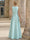 A-Line Evening Gown Floral Embroidery Dress Floor Length Sleeveless V Neck with Pocket Wedding Guest Dress