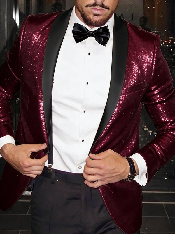 Men's Tailored Fit Single Breasted One-button Party Jacket