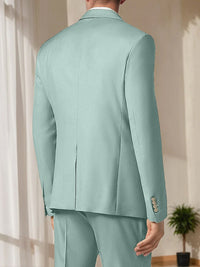 Men's Tailored Fit Single Breasted Two-Buttons Fashionable Solid Colored Beach Wedding Prom Party Suits