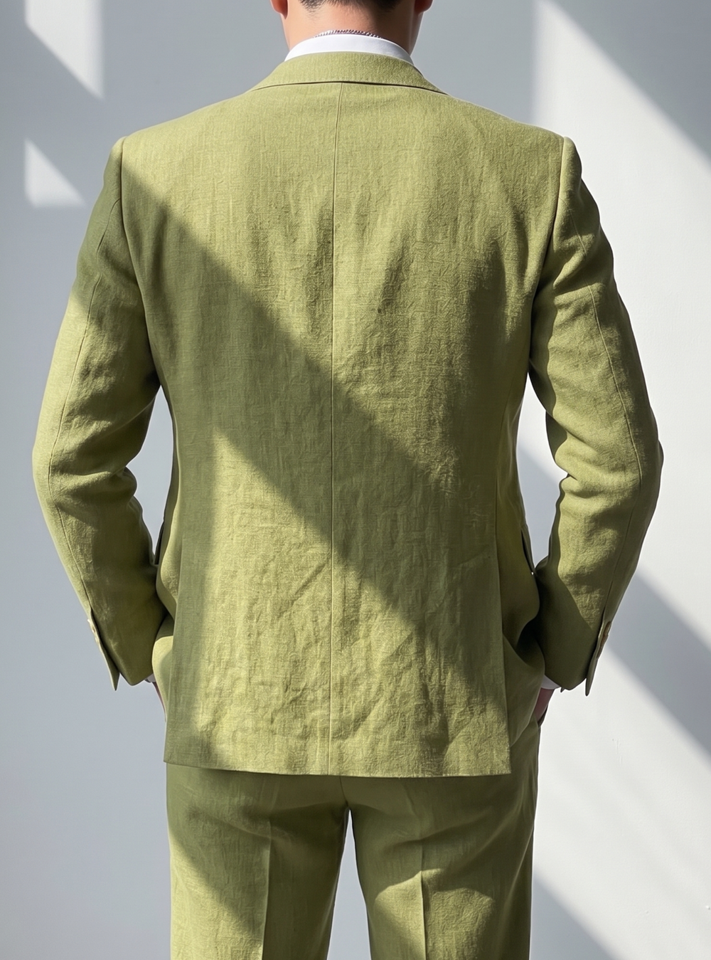 Men's Casual Business Linen Suits Notch Lapel White Pink Fashion Casual Solid Colored Tailored Fit 2 Piece Single Breasted One-button