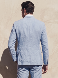 Men's Tailored 2 Pieces One-Button Single Breasted Tailored Linen Suit In Solid Colors