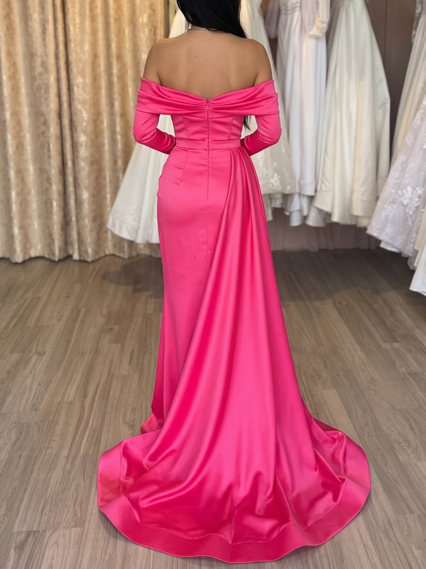 Sheath/Column Sweetheart Floor-length Long Dresses With Split Side & Beading