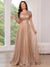 A-Line/Princess Prom Dress One-Shoulder Long Formal Dresses With Glitter Tulle