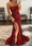 Trumpet/Mermaid Evening Party Dresses Sequins Strapless Sleeveless Floor-Length With Side Split