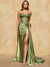 Sheath/Column Prom Dresses Spaghetti Straps Corset Long Formal Dress Sleeveless Floor-length Sparkle Ruched