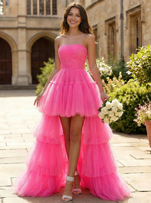A-Line/Princess Strapless Sweetheart Sleeveless Floor-length Long Prom Dresses Whit Split Side Pleats