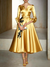 A-Line/Princess Cocktail Dress 3/4 Length Sleeves Tea Length Formal Dresses with Appliques