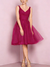 A-Line/Princess V Neck Sleeveless Tea-Length Cocktail Dresses with Pleats