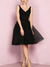 A-Line/Princess V Neck Sleeveless Tea-Length Cocktail Dresses with Pleats