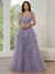 A-Line/Princess Long Prom Dress Tulle Sweetheart Sleeveless Floor-Length Elegant Evening Dresses With Sequins