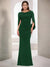 Sheath/Column Elegant Mother Of The Bride Dress Scoop Neck Short Sleeves Floor-Length Wedding Guest Dresses Formal Evening