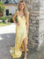 Sheath/Column Long Prom Dresses Corset Sweetheart Flying Sleeves Floor-length Satin Dresses With Side Split