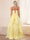 A-Line/Princess Long Prom Dress/Formal Dresses Strapless Sleeveless Floor-length Corset Organza Layered Skirt With Side Split