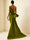 Sheath/Column Evening Dress Taffeta One-Shoulder Sleeveless Ankle-Length Mother Of The Bride Dress With Back Bow