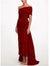 Sheath/Column Evening Dress Taffeta One-Shoulder Sleeveless Ankle-Length Mother Of The Bride Dress With Back Bow