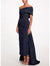 Sheath/Column Evening Dress Taffeta One-Shoulder Sleeveless Ankle-Length Mother Of The Bride Dress With Back Bow
