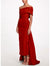 Sheath/Column Evening Dress Taffeta One-Shoulder Sleeveless Ankle-Length Mother Of The Bride Dress With Back Bow