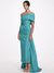 Sheath/Column Evening Dress Taffeta One-Shoulder Sleeveless Ankle-Length Mother Of The Bride Dress With Back Bow