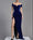 Black Evening Dress Mermaid Velvet Formal Dress Corset Off-the-Shoulder Floor-length Prom Dresses Christmas High Split