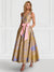 A-Line/Princess Cocktail Dresses Floral Formal V Neck Sleeveless Tea Length with Bowknot Pocket