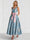 A-Line/Princess Cocktail Dresses Floral Formal V Neck Sleeveless Tea Length with Bowknot Pocket