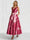 A-Line/Princess Cocktail Dresses Floral Formal V Neck Sleeveless Tea Length with Bowknot Pocket