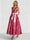 A-Line/Princess Cocktail Dresses Floral Formal V Neck Sleeveless Tea Length with Bowknot Pocket