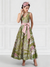 A-Line/Princess Cocktail Dresses Floral Formal V Neck Sleeveless Tea Length with Bowknot Pocket
