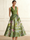 A-Line/Princesses Elegant Cocktail Dress Jacquard Floral Dress Tea-Length Sleeveless V Neck Wedding Guest Dress with Pockets